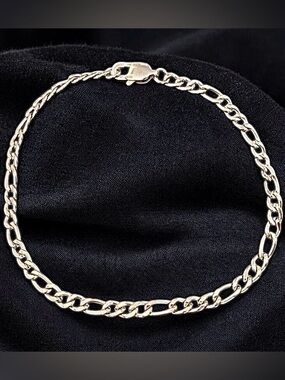 Figaro Stainless Steel 8 inche long and 4mm width bracelet